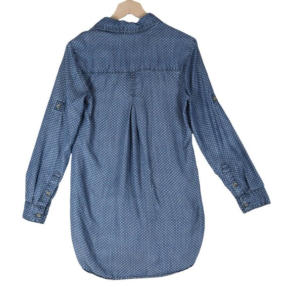 Cloth & Stone Chambray Popover Shirt XS Boho Tencel Tunic (Missing 1 button) - Picture 2 of 8